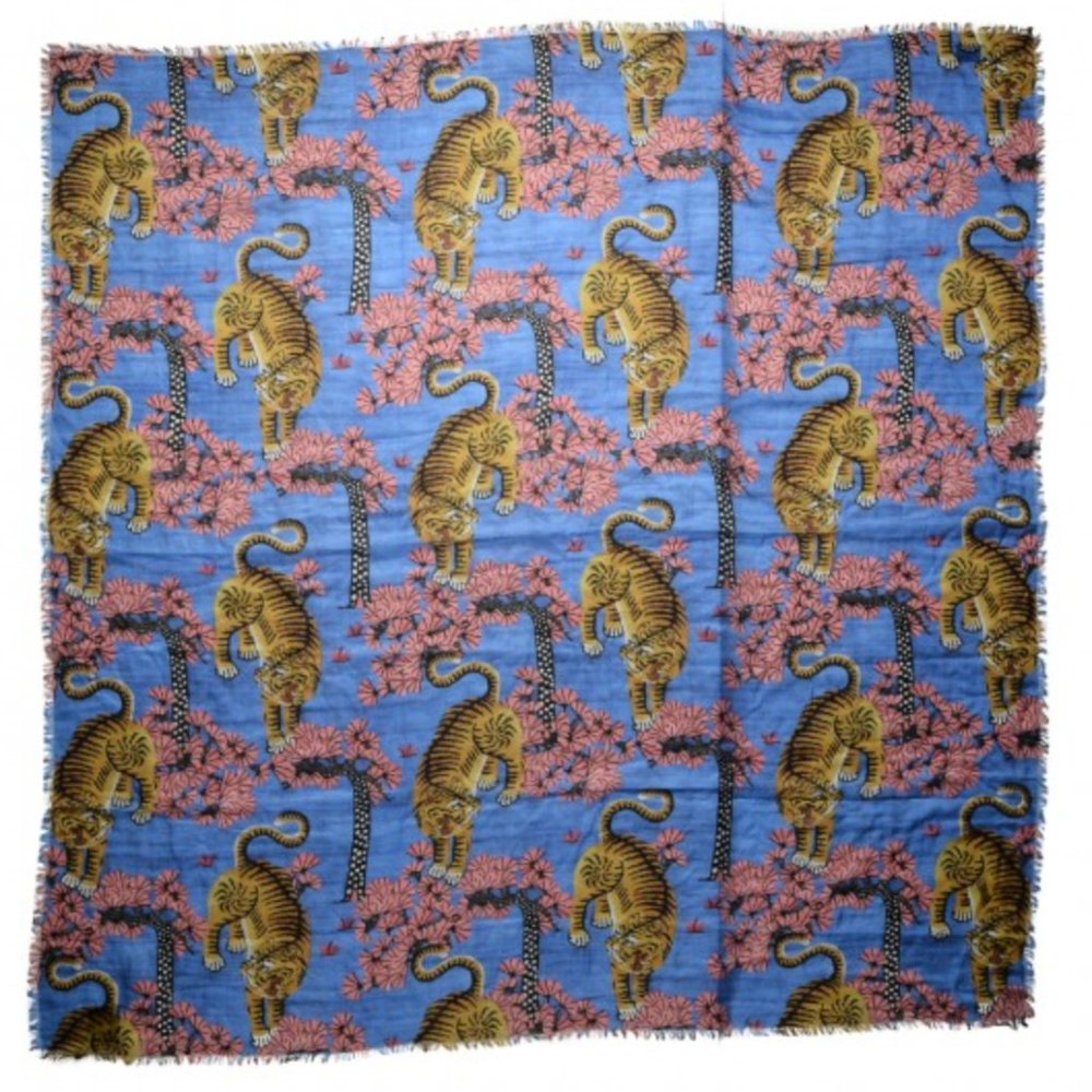 Gucci Voile Bengal Tiger Scarf/Shawl